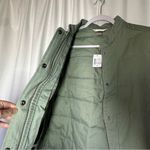 Christopher & Banks New  Jacket Sage Green Quilted Snap Barn Coat Pockets Cotton Photo 1