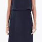 Madewell 8 Luminous Overlay Dress Popover Layered Tiered Black Satin Seamless Photo 0