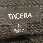 Tacera Vintage Textured Black Pencil Skirt With Kick Pleat Photo 1