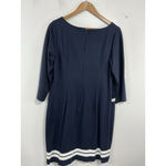 Talbots Womans Petite Knee Length Sheath Dress 12 Pnavy Back Zip 34 Sleeve Photo 1