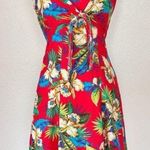 Style My Way Vintage Red and Green Tie Front Mini Dress Photo 0