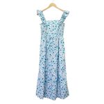 Draper James Cotton Poplin Ruffle Sleeve Sundress Blue White Paisley Size Small Photo 2