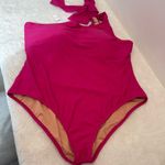 J.Crew NWT Plus Size  Pink Bow One-Shoulder One-Piece Swimsuit - Size 22 Photo 2
