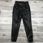 Spanx ‎ Black Elastic Waist Pull On Faux Leather Jogger Pants Size XS Photo 4