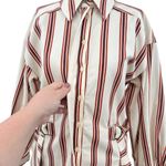 Ted Baker  Kaate Shirt Dress With Waist Tie‎ Cream Red Stripe Size 1 US 4 Photo 6