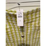 Talbots NWT  Womens A Line Skirt Size 8 Green White Plaid Tweed Button Front Photo 1