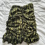 ZARA Green Zebra Print Ruffle Skirt Photo 2