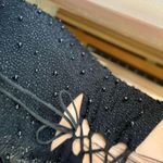 Black Bead Black Strapless Beaded Dress Photo 1