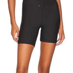 We Wore What Black Lace Up Biker High Rise Athletic Shorts Size S NWT Photo 0