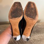 Arturo Chiang  Black White Leather High Heels Shoes Women’s Size 8.5 Open Toe Photo 11