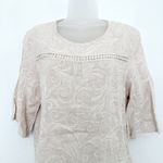 Spighe Di Lino Linen Blouse Sz M Pink Embroidered Italy Romantic Cottage Coastal Size M Photo 2
