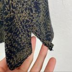 Sag Harbor Vintage Black & Green Leaf Pattern T-shirt Blouse Photo 3