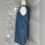 J.Crew  Washed Chambray Jacquard Print Trim Tie Neck Dress Size Small Photo 6