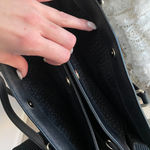 Kate Spade Saffiano Black Leather Medium Square Tote Bag Purse Photo 2