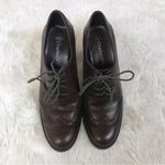 Chadwick's VINTAGE‎ Y2K Brown Leather WIngtip Loafer High Chunky Heel Lace Up Size 6.5 Photo 1