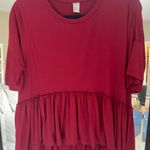 Red Peplum Shirt Size XL Photo 0