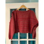 prAna Phono Mauve Boxy Cropped Solid Striped Sweater Boat neck Wool MEDIUM Photo 4