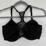 Victoria's Secret Lined Perfect Coverage Bra 34D Black Lace Racerback READ Photo 1