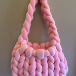 Pink Chunky Knit Bag Photo 3