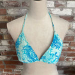 Venus  Blue and White Halter Bikini Top Size D Photo 0