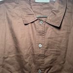 Everlane  Brown Long Sleeve Button Up Shirt XS NWT academia old money neutral Photo 2