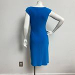 Ralph Lauren Lauren  Blue Short Sleeve Drape Neck Dress Cap Sleeves Size 4 Casual Photo 4