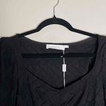 NWT ASTR The‎ Label Womens Black Sweetheart Neck Texture Puff Long Sleeve Top XS Photo 2