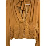 Free People Meet Me There Buttondown Top in Amber X-Small New Womens Blouse Photo 7