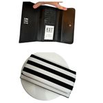 Kut From The Kloth  Black White Striped Slimfold Wallet Vegan Leather NEW Photo 1