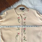 Vintage Yellow Sweater Jacket With Floral Embroidery Size small Photo 8