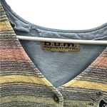 Vintage B.U.M Equipment Tie Back Button Up Vest with distressed flaws Sz Medium Blue Photo 9