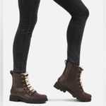 Sorel  Lennox Lace Cozy Boot Lug Sole Blackened Brown 7 Photo 1