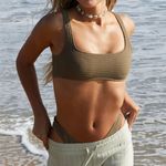 Wild Fable Olive Bianca Scrunch Square Neck Cropped Bikini Top Photo 0