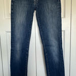 7 For All Mankind  Dark Wash Distressed‎ Lexie Straight Leg Jeans Size 27P EUC Photo 0