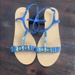 Salvatore Ferragamo Blue Gem-Embellished Sandals Photo 7