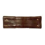 Vintage Genuine Lizard Brown Leather Frame Handbag with Oscar de la Renta Scarf Photo 6