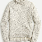 J.Crew Womens Vintage Fleece Cotton Terry Turtleneck Sweater Speckle Grey Sz XL Photo 0