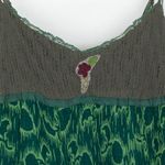 Free People  Womens Silk Tiered Maxi Dress Size 8 Green Sleeveless Boho Fairy Photo 3