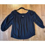 Z Supply black gauze smocked neck boho blouse small Photo 7