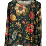 Source Unknown NWOT Floral Long Sleeve Top - Black Olive Red XL Photo 0