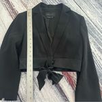 BCBGMAXAZRIA Cropped Tuxedo Blazer Silk Trim Detail Photo 4