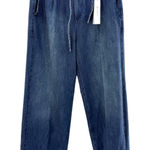 NWT AG Adriano Goldschmied Belted Deven High Rise Ultra Wide Leg Jeans Size 30 Blue Photo 0