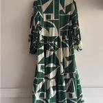 ZARA Green Geometric Print Maxi Dress XS Photo 4