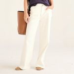 NWT NAADAM Soft Denim Wide Leg Jeans Size 14 Milk White High Rise Stretch Twill Photo 2