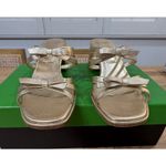 Kate Spade  Carolina Block Heel Sandal Metallic Nappa Pale Gold 6.5 Lightly Worn Photo 8