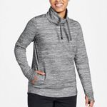 LL Bean Gray Marled Cozy Mixed Knit Pullover Funnelneck Pocket Sweatshirt MEDIUM Photo 0