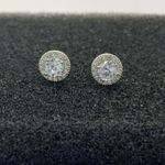 925 Silver Plated CZ Cubic Zirconia Stud Earrings for Men Women,Unisex Punk Hip Hop Earrings Photo 0