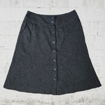 Banana Republic  Dark Olive Green Wool Blend Button Down Flare Midi Skirt Size 2P Photo 0