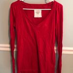Abercrombie & Fitch Vneck Basic Red T-shirt Photo 0