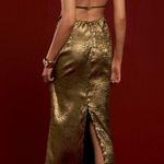 Commense Backless Pleated Halter Dress size Xs Gold Photo 2